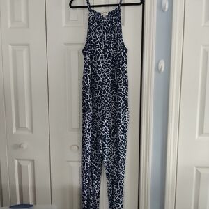 Sandiva Navy/White Jumpsuit Beach Coverup L